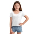 thumbnail image 2 of YOUYEDIAN Girl's Round Neck Glitter Sequins Shirts Top Sparkle Shimmer Concert Party Tee White, 2 of 5