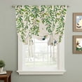 thumbnail image 2 of Spring Botanical Tie Up Curtains for Windows, Adjustable Balloon Window Shades, Watercolor Leaves Flowers Birds Beige Kitchen Window Treatments Adjustable Roll Up Curtain for Basement/Nursery 52"x45", 2 of 8