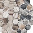 thumbnail image 6 of The Tile Life Honeycomb Beige Wood Look Matte Glass Mosaic Wall Tile 12x12 in 1-Piece, 6 of 13