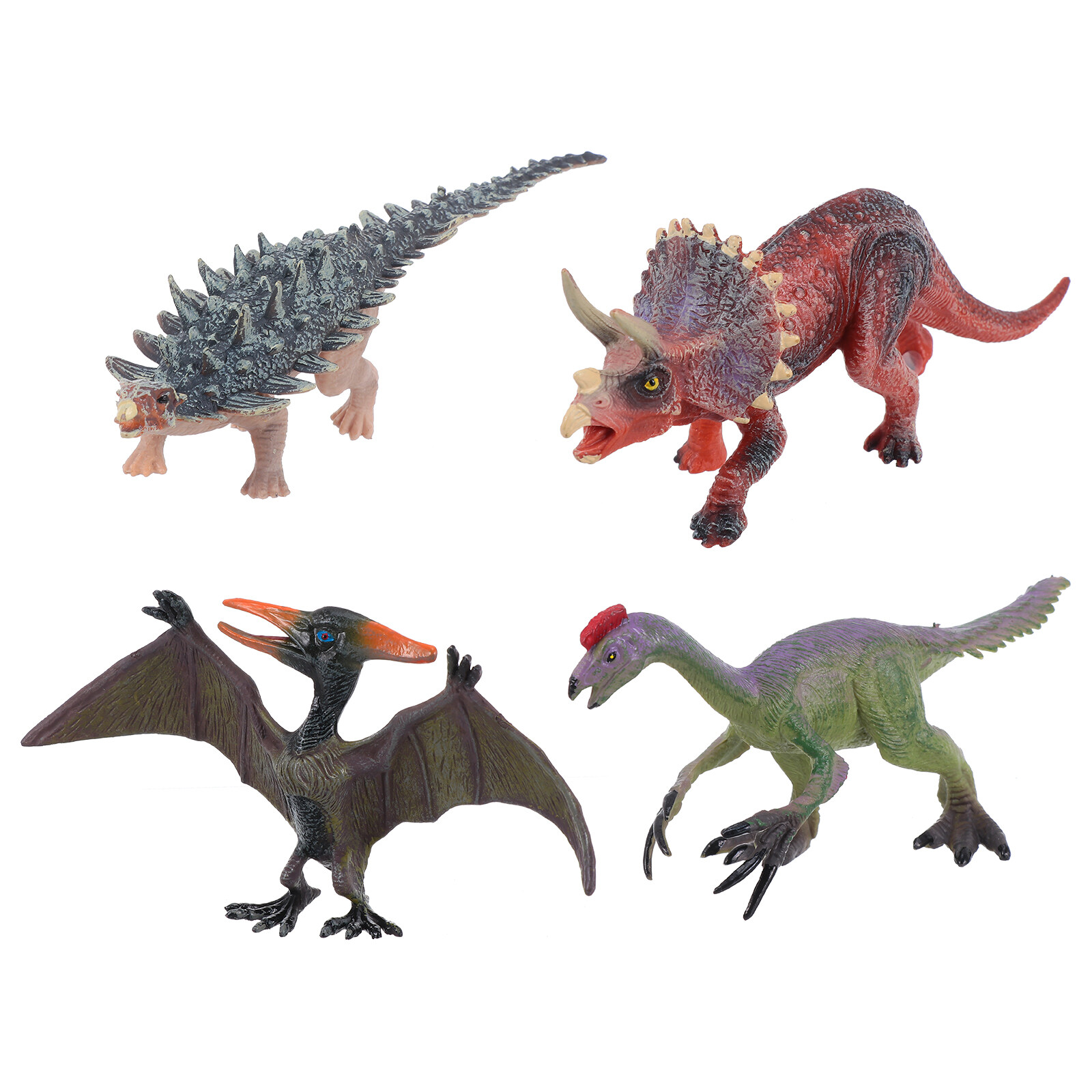 4pcs Realistic Dinosaur Toy Models Realistic Dinosaur Figures (Assorted Color)