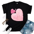 thumbnail image 1 of Meichang T-Shirts Graphiques pour Femmes T-Shirts de la Saint-Valentin Imprimé Cœur Manches Courtes Hauts Mignons Col Rond T-Shirts Décontractés de Vacances T-Shirts de la Saint-Valentin, 1 of 4