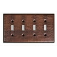 thumbnail image 2 of Monarch Pure Copper Hammered Quad Switch Wall Plate / Switch Plate, 2 of 9