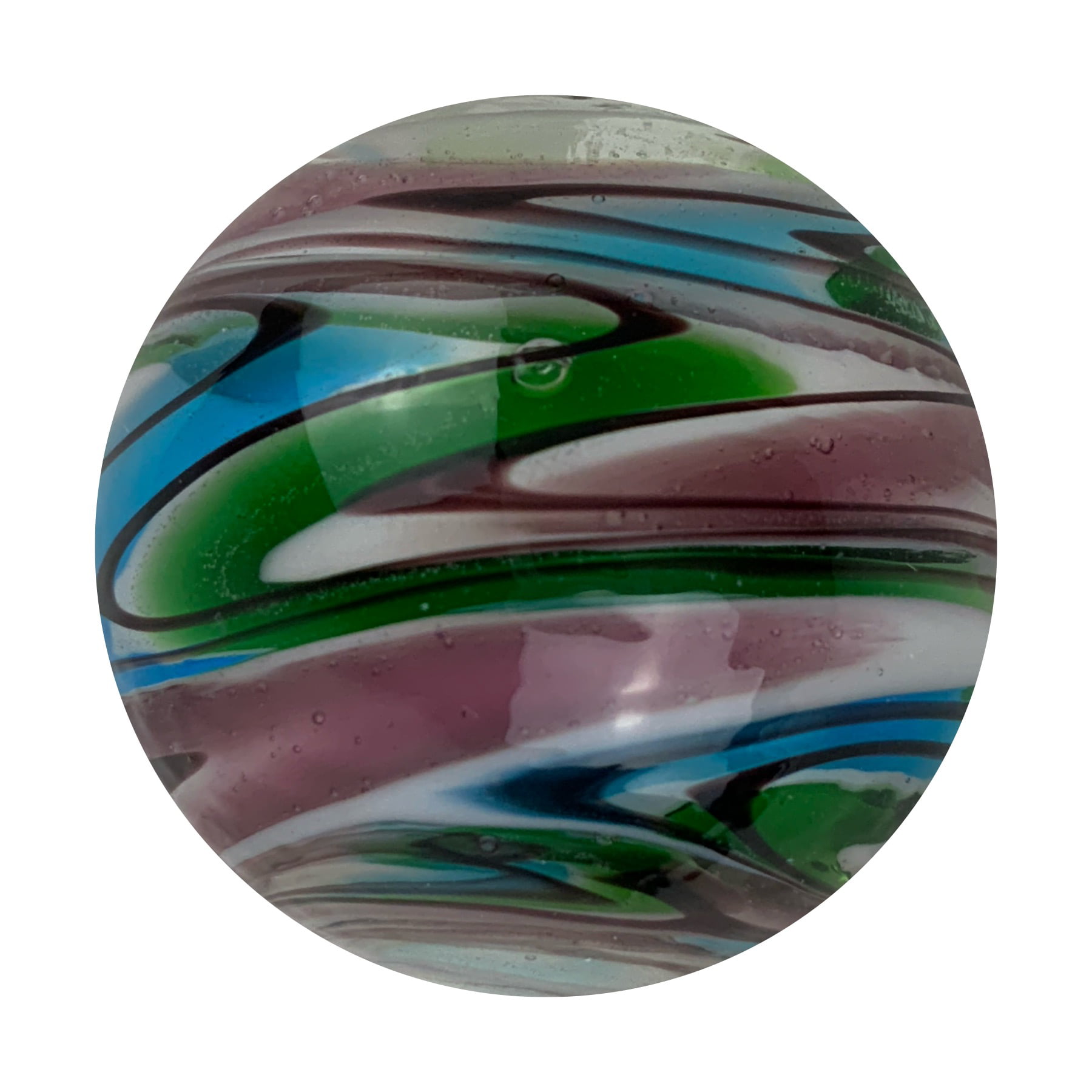 Set of 3 w/Stands "Sonata" 25mm Handmade Art Glass Marbles 