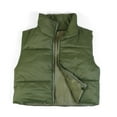 thumbnail image 4 of Hotian Women Winter Crop Puffer Vest Jacket Sleeveless Padded Gilet Army Green M, 4 of 8