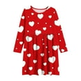 thumbnail image 4 of BLTIBY Girls Valentine's Day Dress Long Sleeve Round Neck Toddler Printed Spring Fall A-Line Flowy Swing Pleated Dresses Red 4-5 Years, 4 of 7