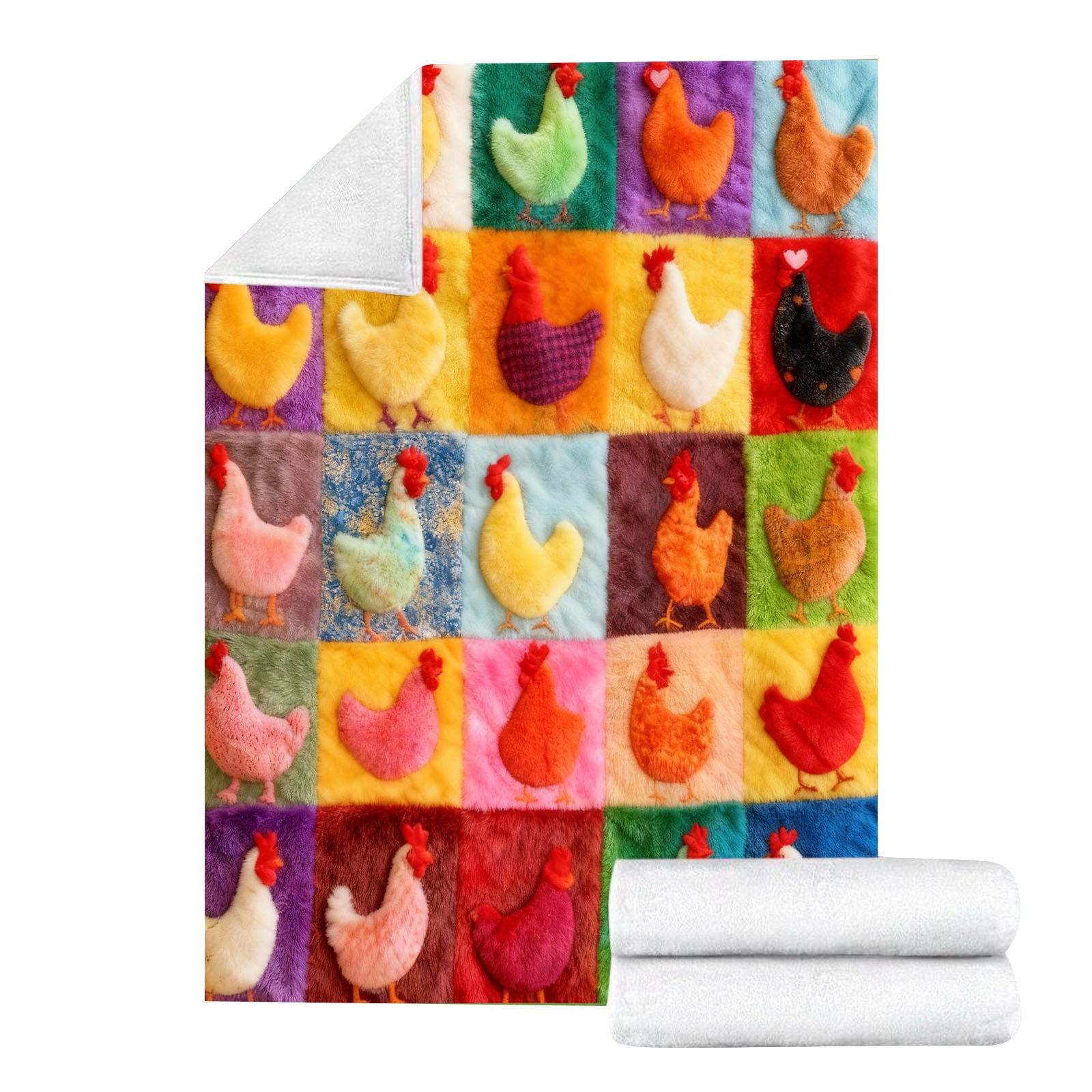 ZZERHUOO Large Heated Blanket Chicken Shaped Blanket Cozy Animal Themed Throw For Kids Adults Cute Unique