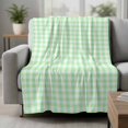 thumbnail image 2 of Green Grid Blanket Soft Cozy Warm Throw Blanket for Couch, Plush Fuzzy Flannel Fleece Blankets for Sofa, Checkered Plaid Gingham Lattice Trellis Print Bed Blankets Lightweight Gifts for Men, 30"x40", 2 of 9