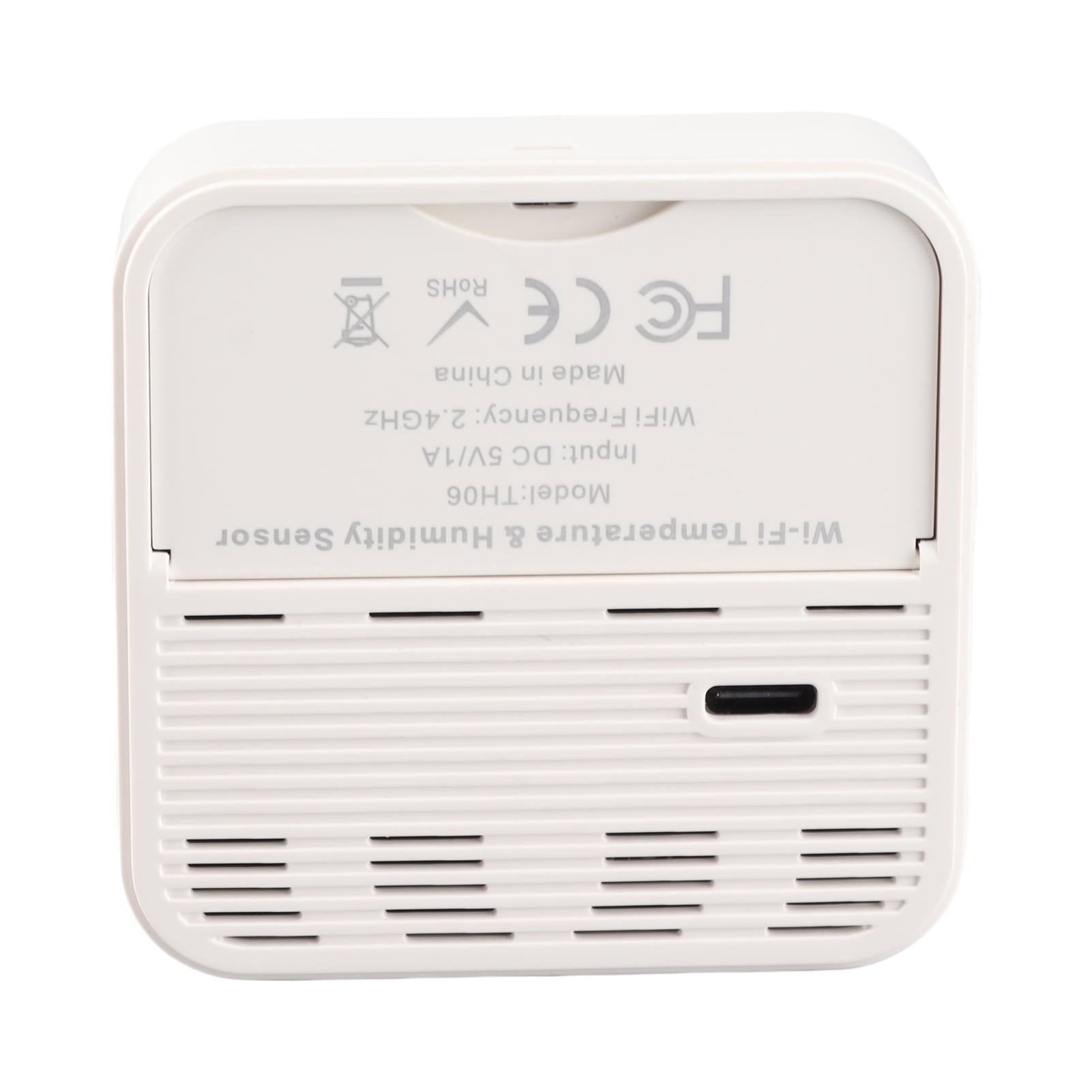 NFTIGB Tuya WiFi Smart Temperature and Humidity Sensor, LCD Display, USB Powered, White