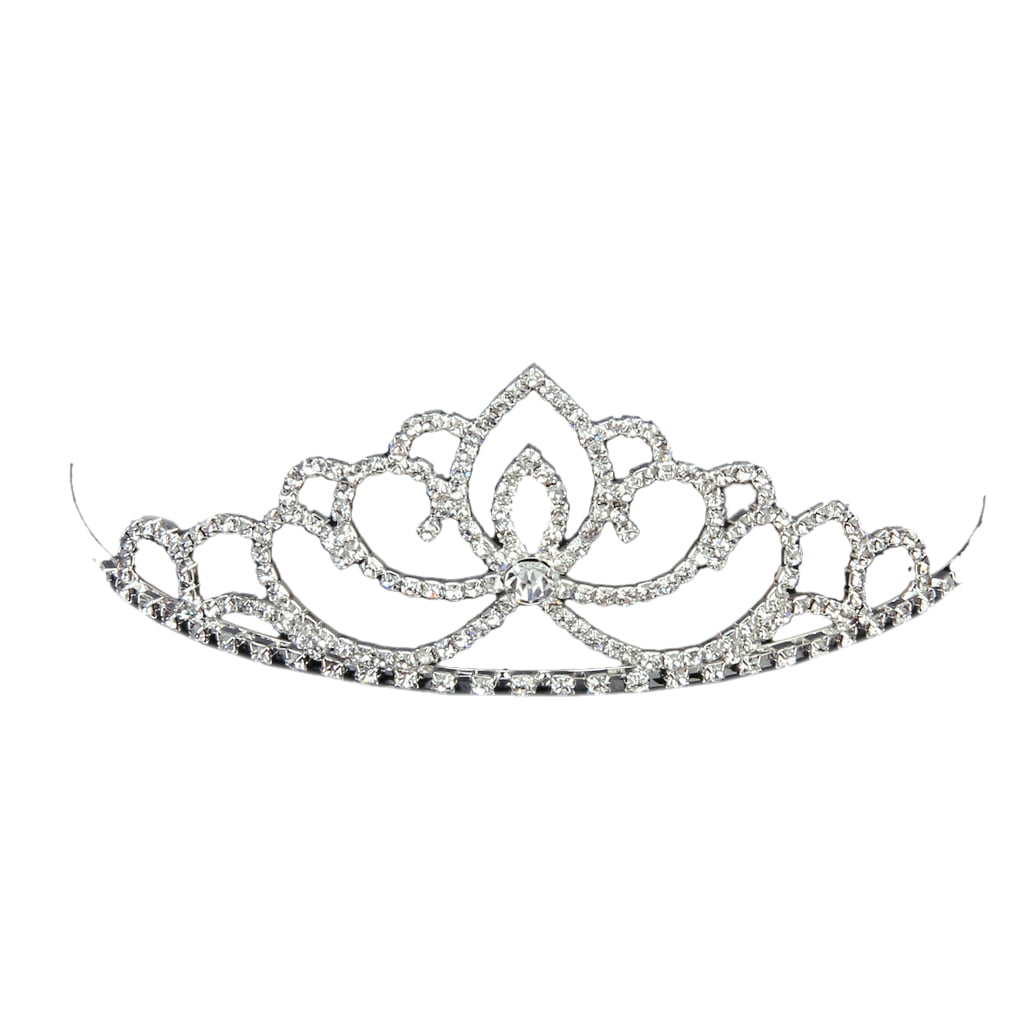 Wedding Bridal Prom Princess Crystal Diamante Crown Headband Tiara Hair Clip F 