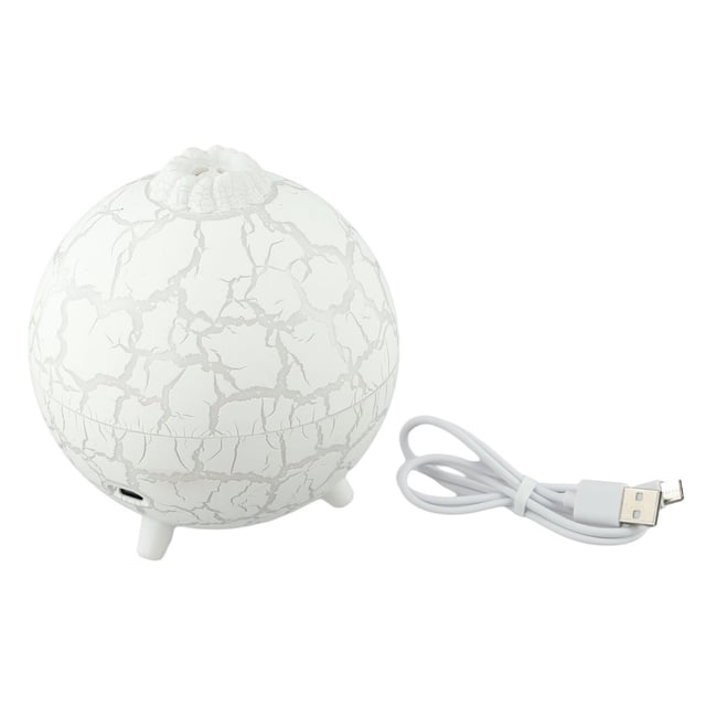 SPRING 200ML Humidifier Aromatherapy Diffuser with Colorful lighting Flame Diffuser White with cracks