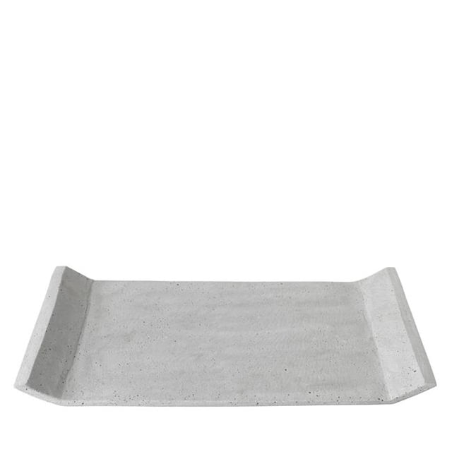 Blomus 65772 16 x 12 in. Moon Decorative Polystone Tray, Light Grey