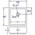 thumbnail image 5 of EAGO BA130 15-Inch Square Ceramic Above Mount Bathroom Basin, 5 of 5