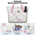 thumbnail image 2 of Tote Bag for Women - Pioneer Flower Shoulder Bag - Large Utility Work Duffle Bag with Zipper Handbag for Travel, Work, Sprots, 2 of 5