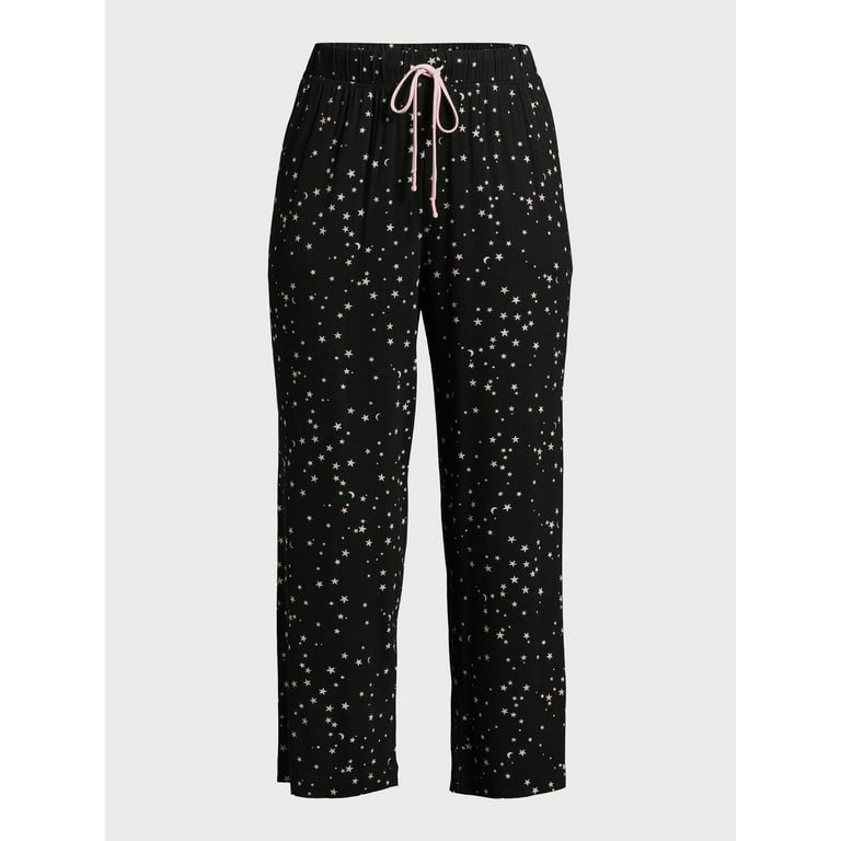 Joyspun Women's Knit Cropped Sleep Pants, Sizes S to 3X