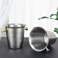thumbnail image 4 of Lujoso cubo de hielo de metal de acero inoxidable con asas doradas, enfriador de cubo de vino, tina de bebidas for paridades, picnics, camping, uso de bar al aire libre, 4 of 4