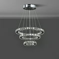 thumbnail image 4 of Silver Metal and Crystals LED Dimmable Chandelier, 4 of 7