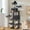 Dark Gray-70.8" Tall Cat Tree, variant on 35" Upgraded Flower Cat Tree Cloud White Indoor Cat Tower