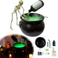 thumbnail image 3 of Halloween Auldron Decor With Floating Potion Bottles And Diffuser LED Atmosphere Light Terrifying Props Fog Machine, 3 of 8