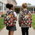 thumbnail image 2 of Bulopur Red Fire Soccer Ball Print Kids Backpack Set 4 Pcs Lightweight Waterproof Kids School Bag with Lunch Box, Pencil Case and Water Bottle Cover for Sport Boys, 2 of 7