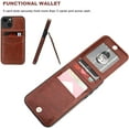 thumbnail image 2 of iPhone 13 Case, Leather Wallet Case iPhone 13, PU Leather Case, Built in Stand Wallet Credit Card Holder Case 5 Card Slots Case For Apple iPhone 13, Brown, 2 of 10