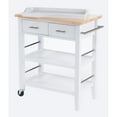 TRINITY Wood Kitchen Cart w/ Drawers & Tray