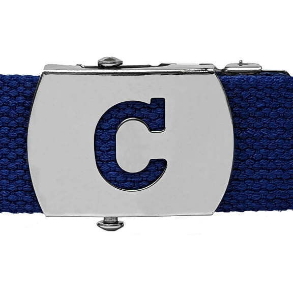 Initial C Silver Chrome Metal Buckle for Military Web Belt