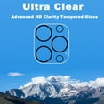 thumbnail image 2 of KIQ 3 Pack CLEAR Tempered Glass Screen Protector Cover for the Rear / Back Camera Lens Compatible with iPhone 16 Pro /16 Pro Max, 2 of 5
