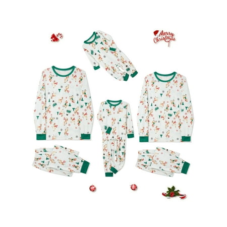 

Thaisu Christmas Pajamas for Family Matching Pjs Set Elk Snowman Christmas Tree Print Sleepwear for Kids Womens Mens