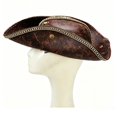 thumbnail image 2 of Byfri Pirate Tricorn Hat Brown PU Leather 56-58cm Vintage Style for Themed Events Parties, 2 of 7
