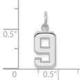 thumbnail image 3 of Finest Gold 14K White Gold Small Polished Number 9 Charm, 3 of 3