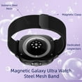 thumbnail image 6 of KOMI Galaxy Watch Ultra Bands,Stainless Steel Mesh Loop Magnetic Clasp Replacement Strap Compatible for Samsung Galaxy Watch Ultra Band 47mm Women Men 2024 Black, 6 of 17