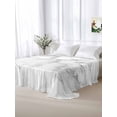 thumbnail image 5 of Marble Grey White California King Size Flat Sheet, Wrinkleproof & Fadeproof Cooling Flat Bed Sheet Only, Cracked Rock Greyscale Fake Stone Breathable Soft Bedding Top Sheets 108 x 98 Inches, 5 of 8