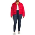 Time and Tru Women's and Women's Plus Puffer Jacket, Sizes S3X