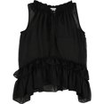 thumbnail image 1 of bar III Blusa de punto con volantes para mujer, negra, mediana, 1 of 2
