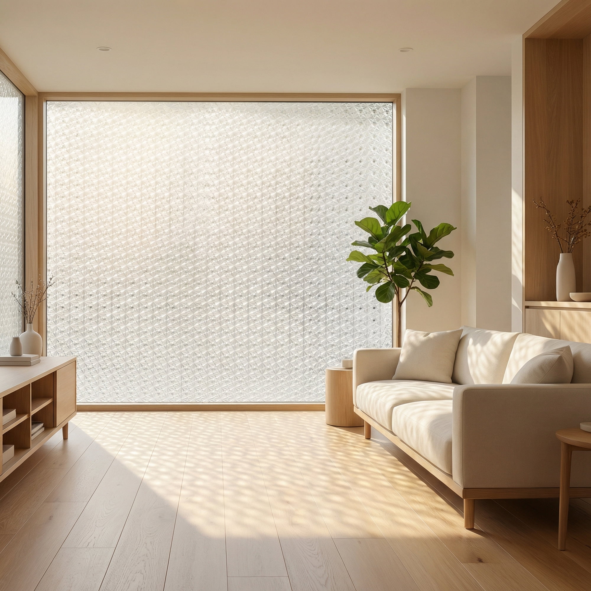 Unique Bargains Decorative Static Cling Window Privacy Film Silver 39.4" x 23.6"