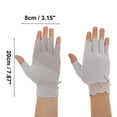thumbnail image 4 of Unique Bargains 1 Pair Anti-slip Half Finger Lace Manicure Gloves Gray, 4 of 6