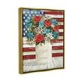 thumbnail image 3 of Stupell Americana Flag Festive Bouquet Botanical & Floral Painting Gold Floater Framed Art Print Wall Art, 3 of 6