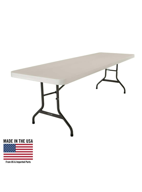 Lifetime 8 Foot Rectangle Folding Table, Indoor/Outdoor Commercial Grade, Almond (22984)