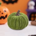 thumbnail image 5 of Mskk Small Velvet Fake Pumpkin Halloween Decoration, 2.7x3.4" Soft Flocked Mini Artificial Pumpkins Ornaments Table Decor for Halloween Farmhouse Display, 5 of 5