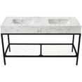 thumbnail image 3 of Maklaine Contemporary White Artificial Marble Bathroom Vanity, 3 of 6