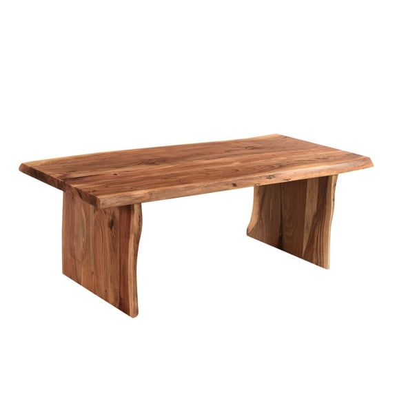HomeRoots 521934 51 in. Solid Wood Rectangular Coffee Table Brown