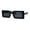 All Black, variant on Womens 90s Square Rectangle Vintage Hippie Sunglasses White Black
