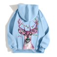 thumbnail image 6 of Hoodie Women Trendy Pullover Christmas Hooded Thickened Velvet Warm Loose Long Sleeve Sweatshirts Women's Tops, 6 of 6