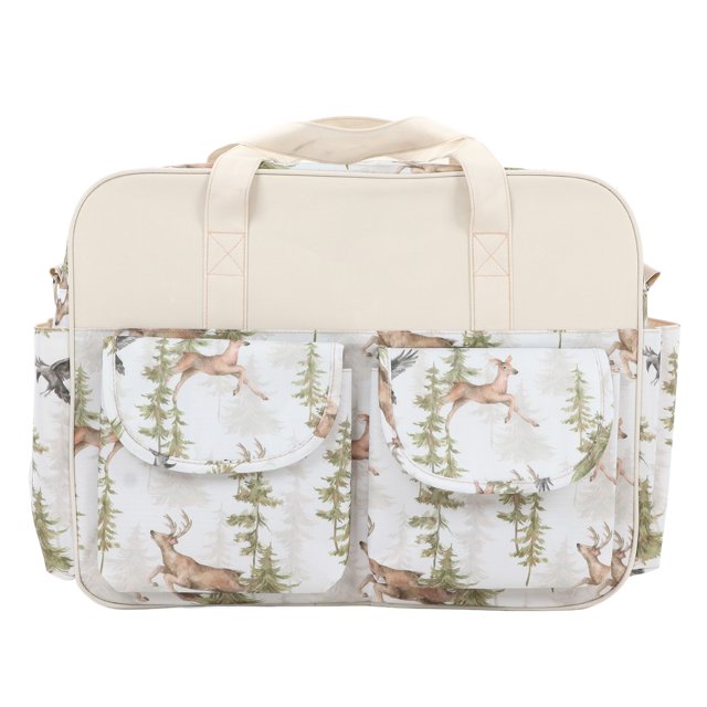 Nappy Changing Bags, Soft Interior Multipocket Diaper Bag with Shoulder Strap for Mom and Dad Sunflower,Forest Elk