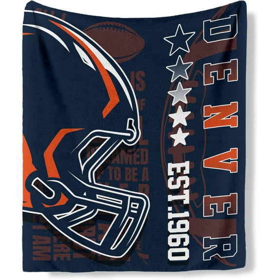 Football Team Color Throw Blanket Football Flannel Blanket for Men Women Boys Kids Team Blanket for Living Room for Football Fans Gifts 60" x 50"