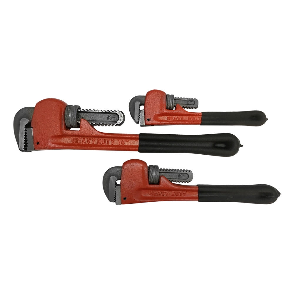 4 pc Heavy Duty Adjustable Pipe Wrench Set Milled Jaws Pipe Wrenches Home & Garden