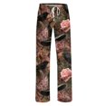 thumbnail image 6 of Zydvens Women Halloween Pajama Pants Wide Leg Lounge Wear with Pockets Soft Elastic Waist Drawstring Sleepwear Bottoms Knit Pumpkin Bat Print Costume Cosplay Party S-3XL, 6 of 7