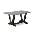 thumbnail image 6 of East West Furniture V-Style 7-Piece Wood Dining Set in Cement/Dark Gray/Black, 6 of 13