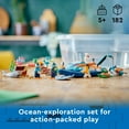 thumbnail image 4 of LEGO City Explorer Diving Boat 60377 Ocean Building Toy, Includes a Coral Reef Setting, Mini-Submarine, 3 Minifigures and Manta Ray, Shark, Crab, 2 Fish and 2 Turtle Figures, 4 of 9
