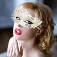 thumbnail image 4 of Máscara de mascarada, máscaras venecianas de Mardi Gras Deecorations para mujer, blanco, uno, máscara de metal de media cara, 4 of 5